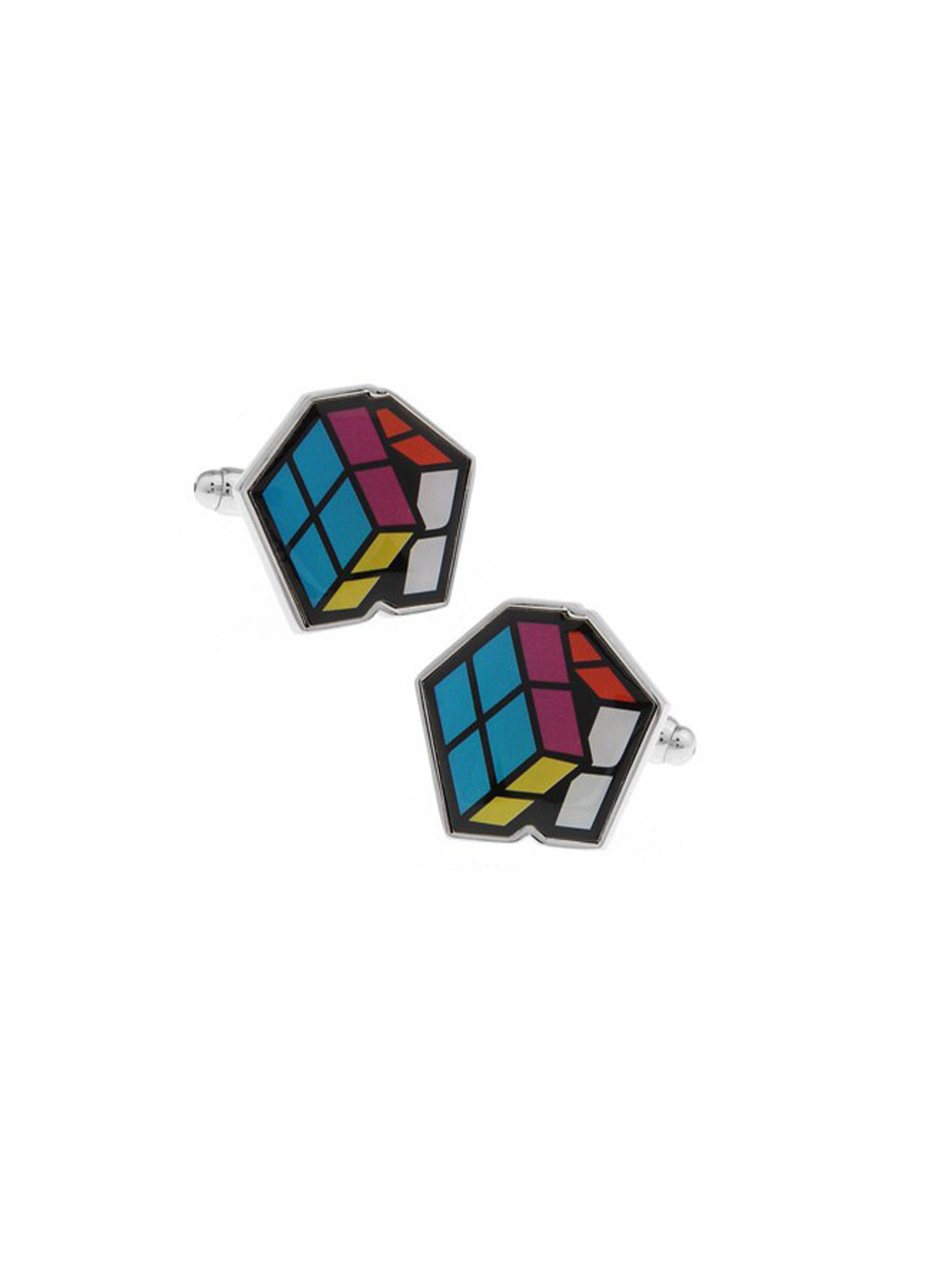 The Tie Hub Yellow & Blue Rubik Cube Cufflink