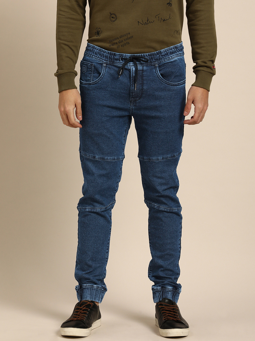 Being Human Men Jogger Cuffed Hem Stretchable Jeans