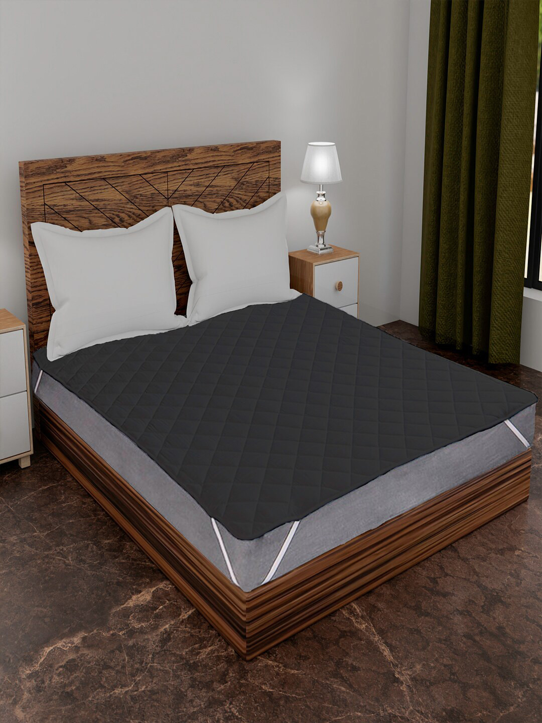 AVI Black Waterproof King Size Mattress Protector