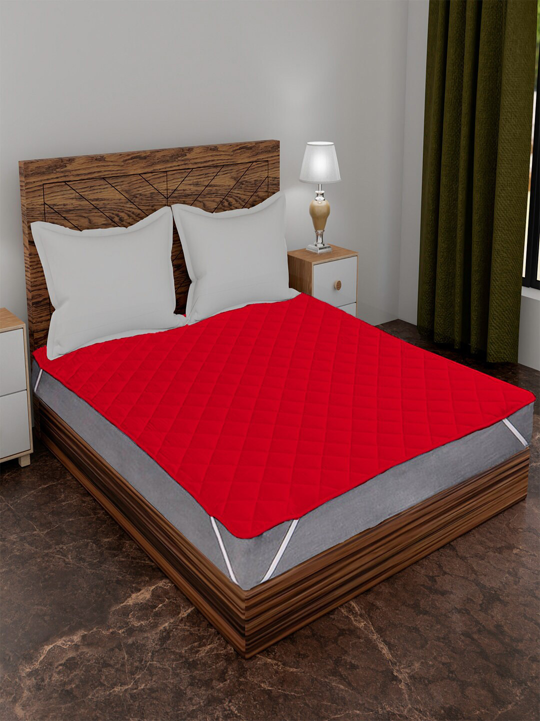 AVI Red Solid 4-Layer King Size Waterproof Mattress Protector