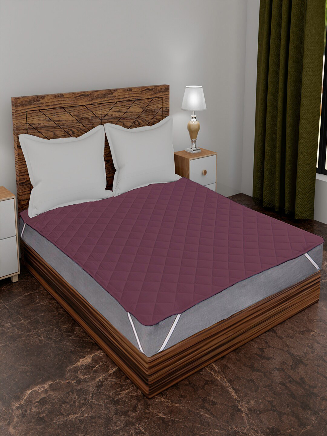 AVI Burgundy King Size Waterproof Mattress Protector