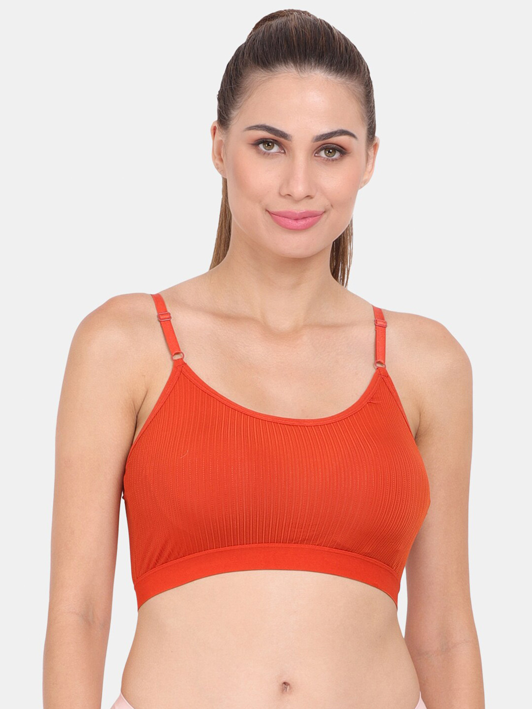 Amour Secret Rust Orange Lightly Padded Dry Fit Sports Bra