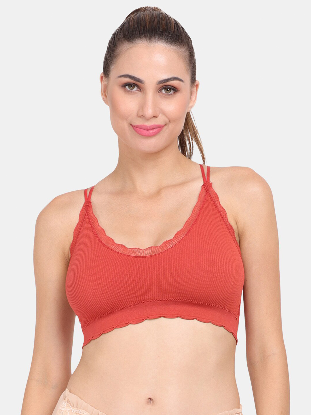 Amour Secret Rust Red Lightly Padded Dry Fit Sports Bra