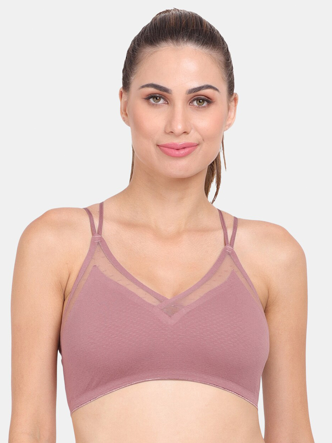 Amour Secret Mauve Lightly Padded Dry Fit Sports Bra