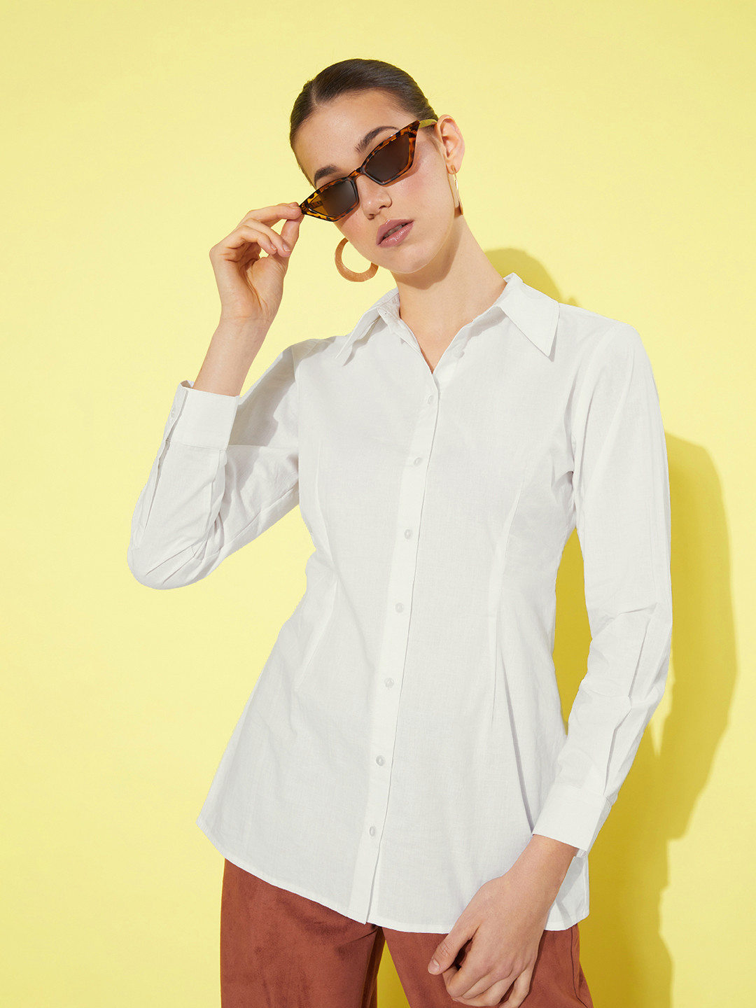 The Roadster Lifestyle Co. Snow White Pure Cotton Longline Pret A Party Soul Ties Shirt