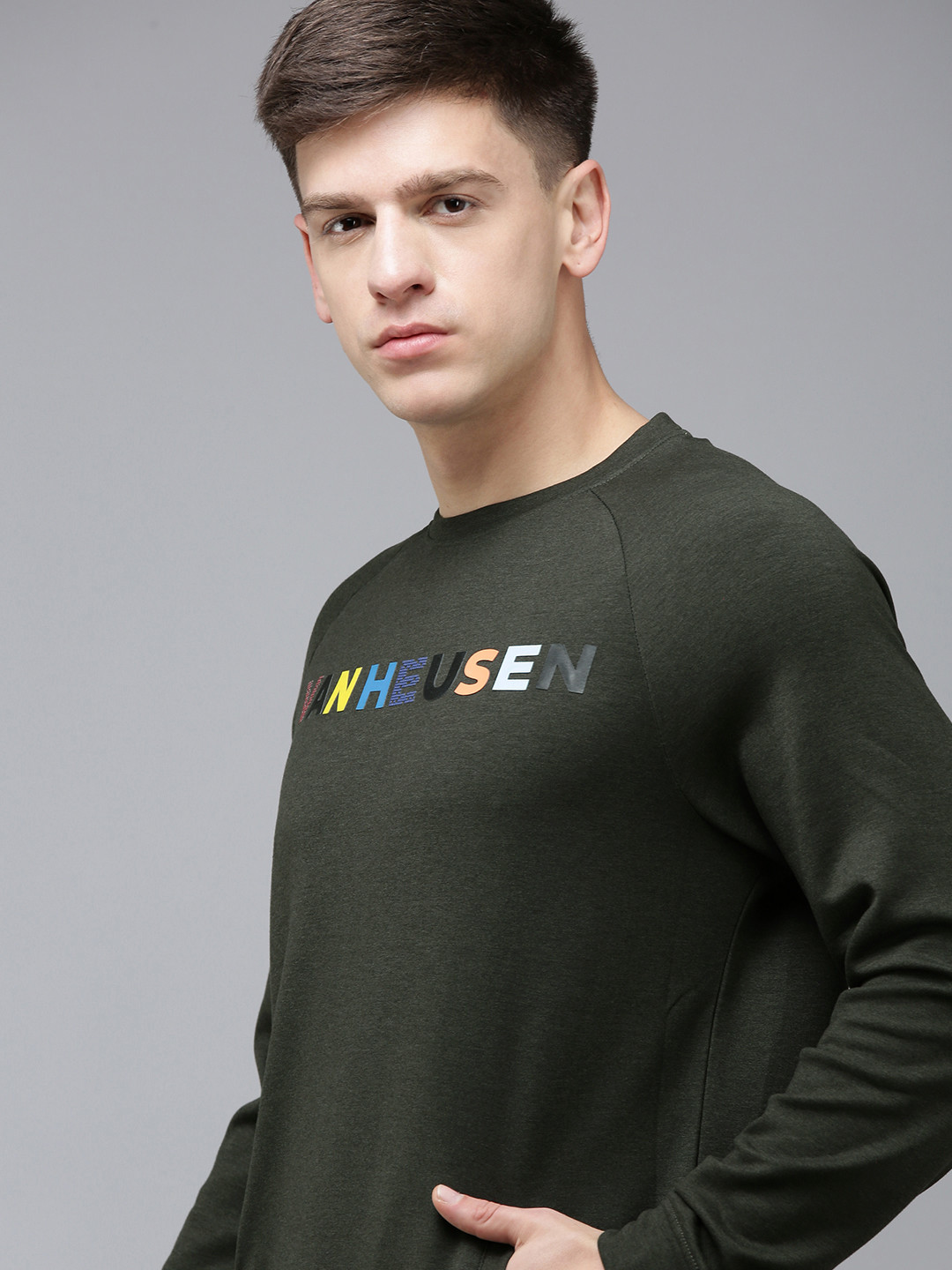 Van Heusen Flex Brand Logo Printed Outdoor Sweatshirt