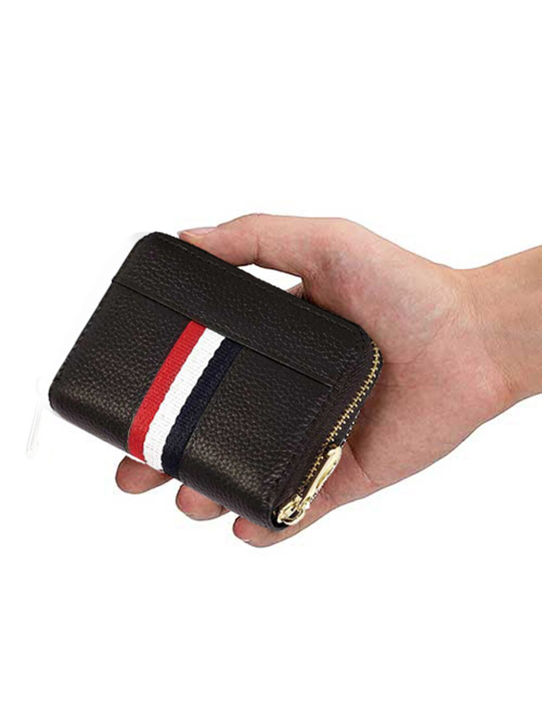 StealODeal Unisex Brown & White Colourblocked Leather Card Holder