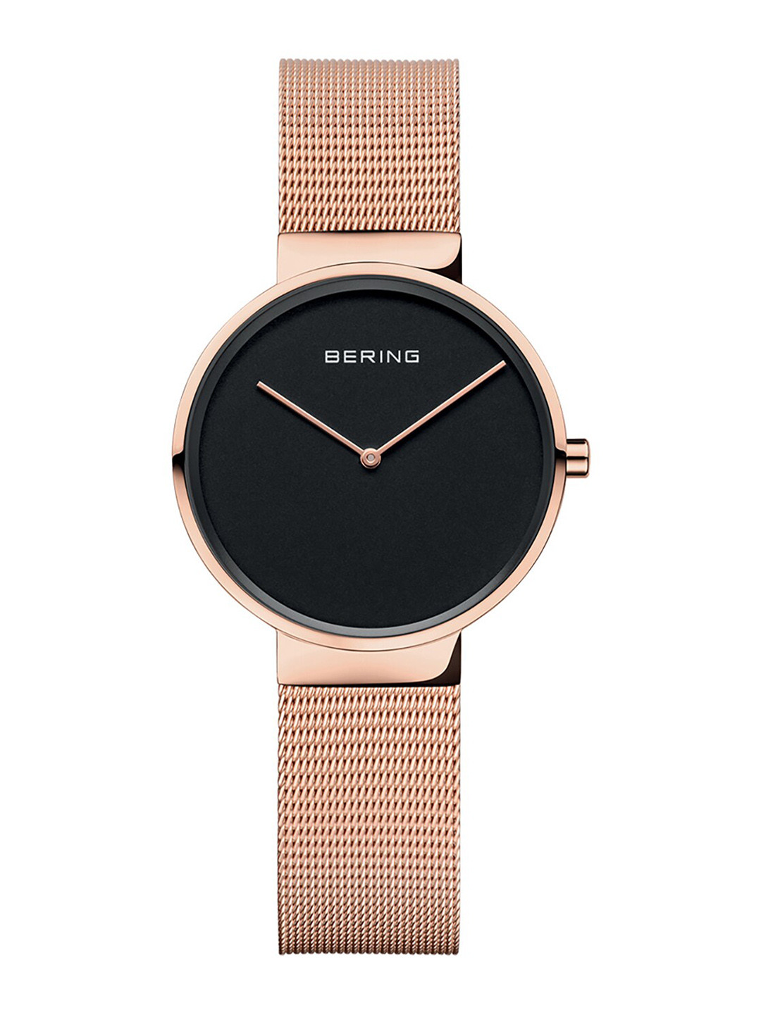 BERING Women Black Dial & Rose Gold Toned Bracelet Style Analogue Watch 14531-362