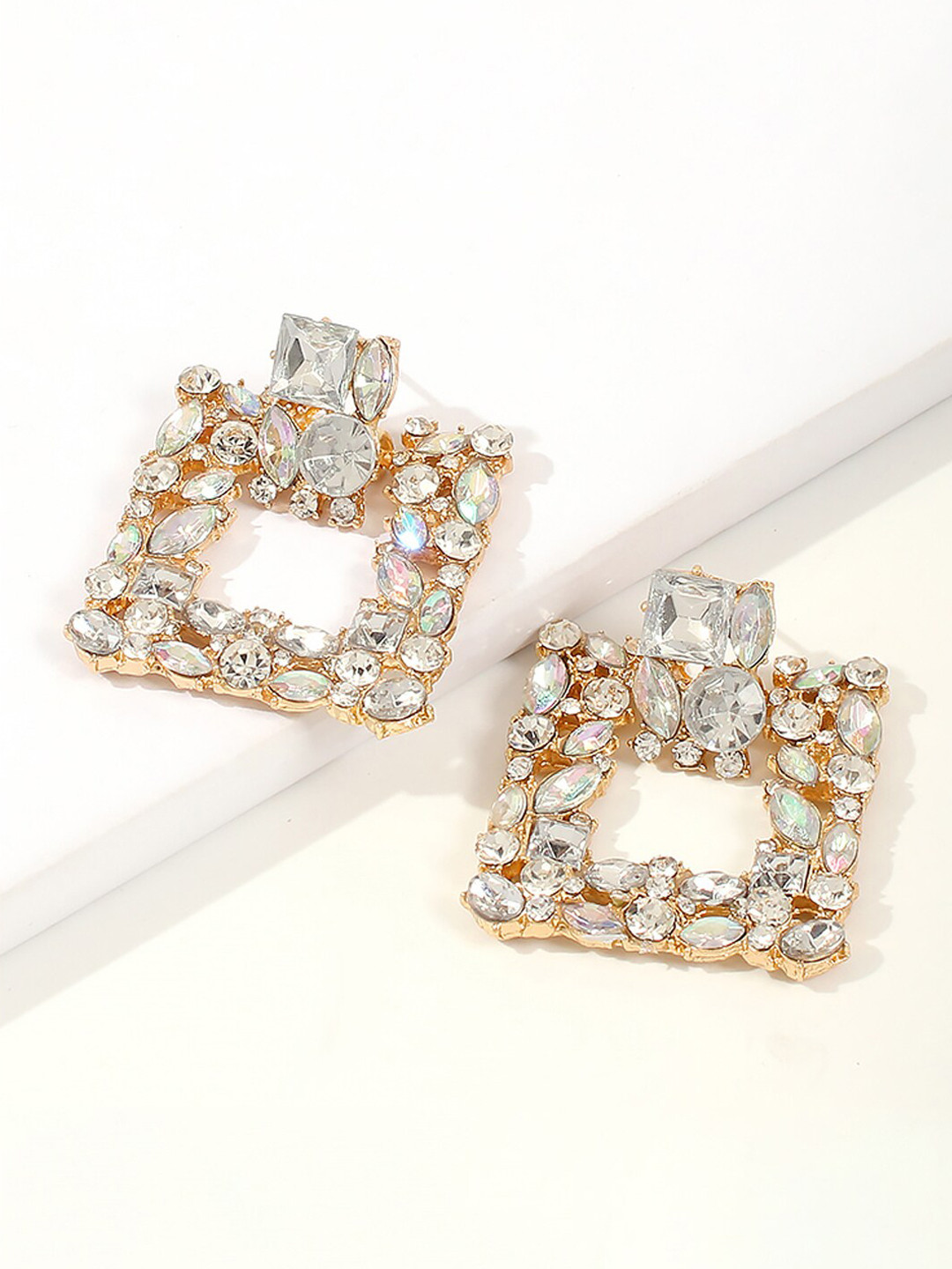 Young & Forever Gold-plated Square Drop Earrings