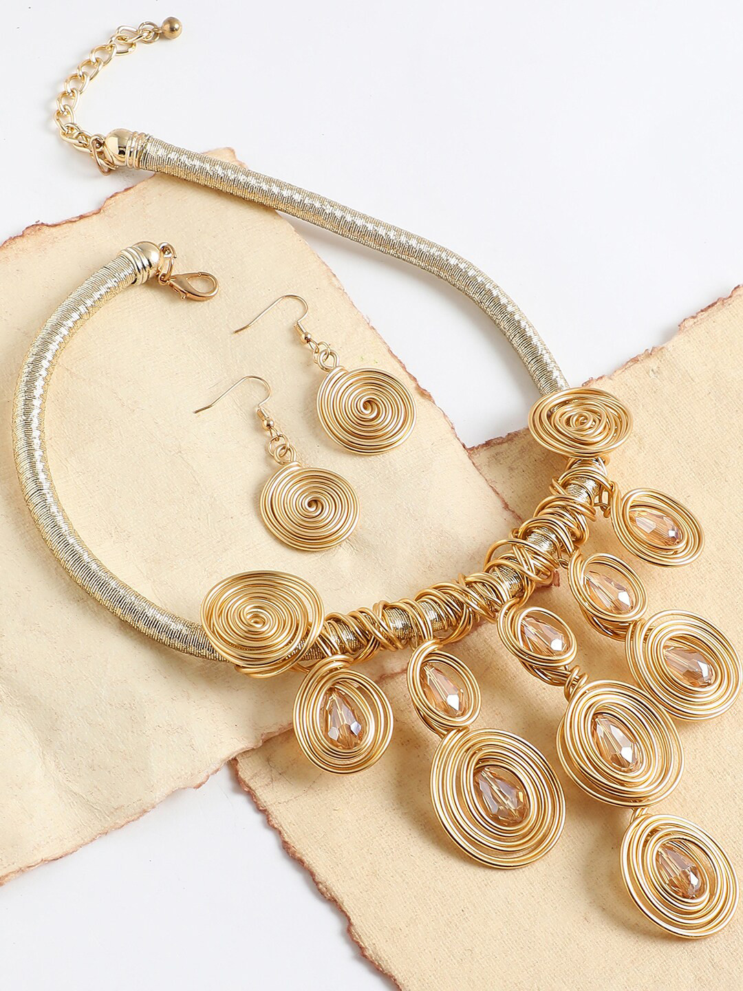 SOHI Orange Gold-Plated Necklace