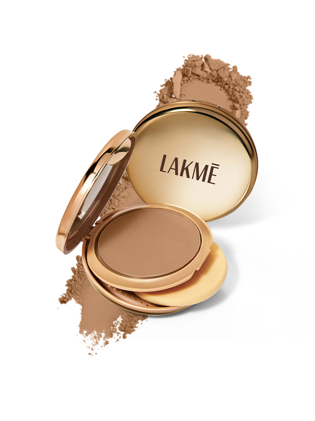 Lakme 9to5 Unreal Dual Cover Pressed Powder 2 In 1 Compact + Foundation 9g - 34 Almond