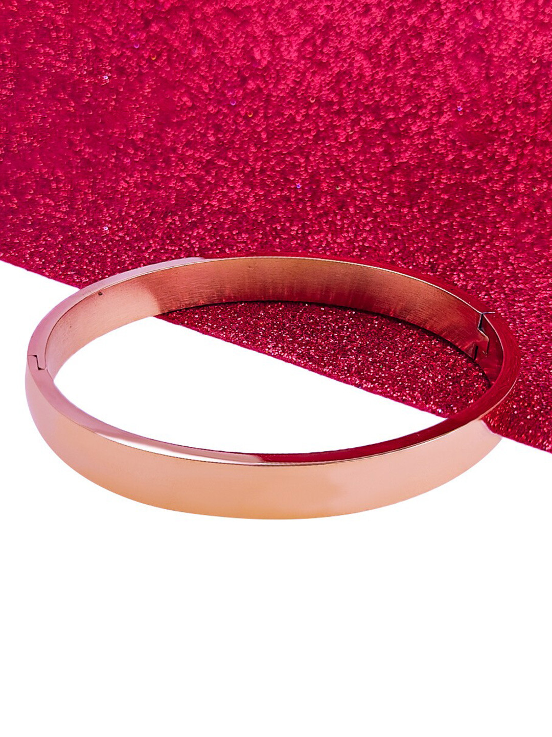 Saizen Unisex Rose Gold Rose Gold-Plated Kada Bracelet