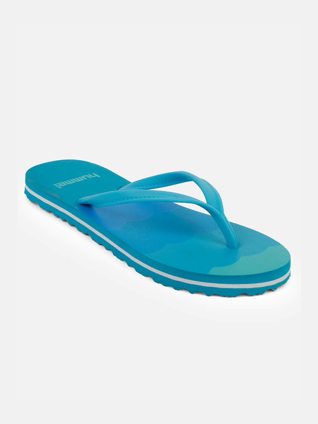 hummel Women Blue & Green Printed Thong Flip-Flops
