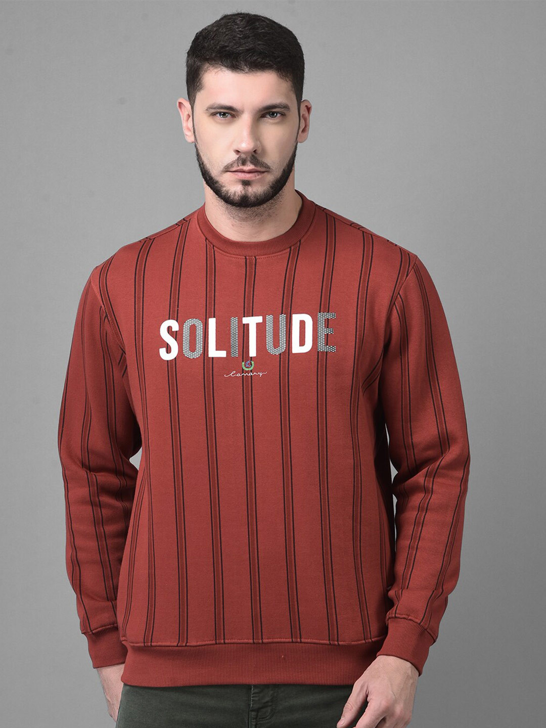 Canary London Men Red Striped Sweatshirt