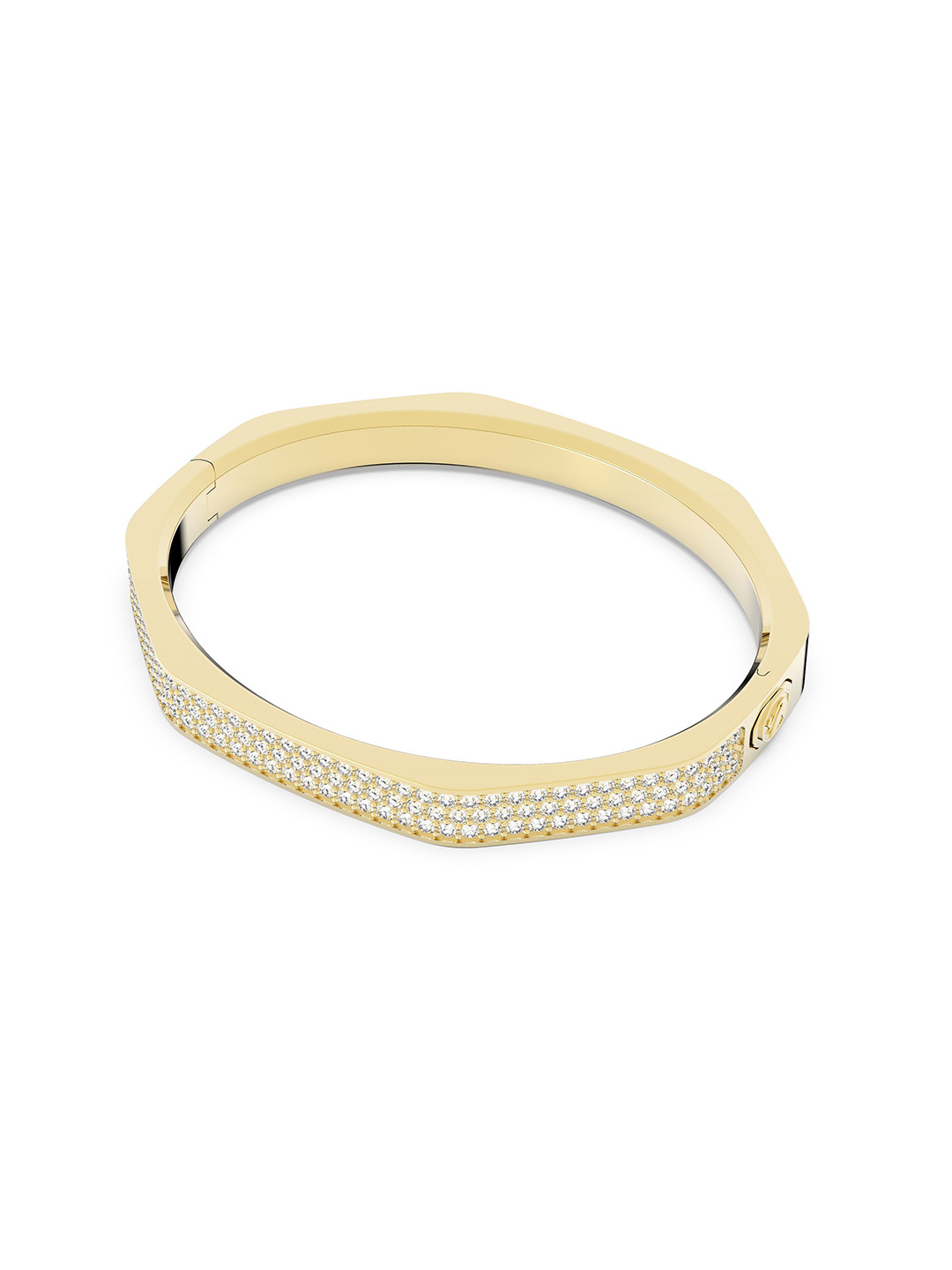 SWAROVSKI Women White Crystals Gold-Plated Kada Bracelet