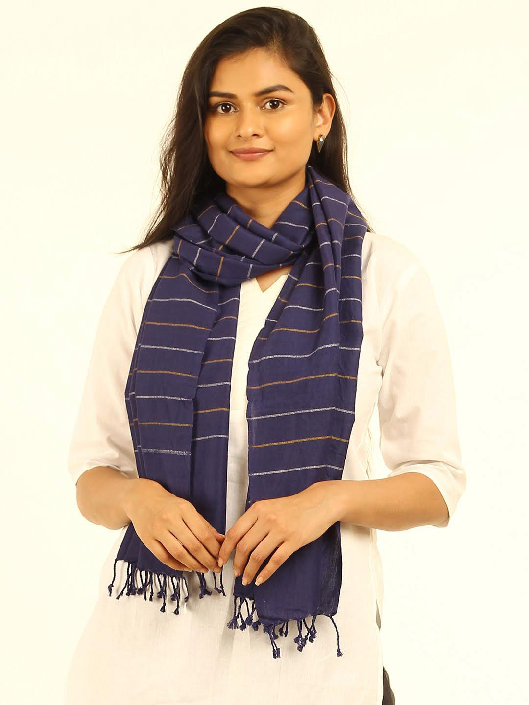 ArtEastri Striped Cotton Wool Stole
