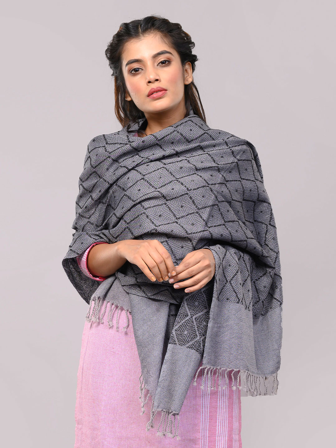 ArtEastri  Handloom Jacquard Merino Wool Stole