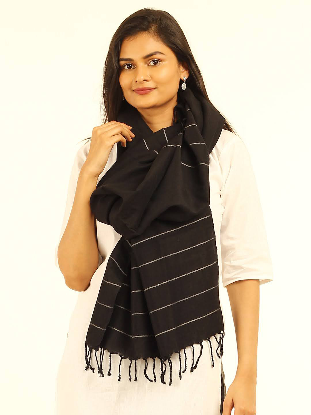 ArtEastri Striped Cotton Wool Stole