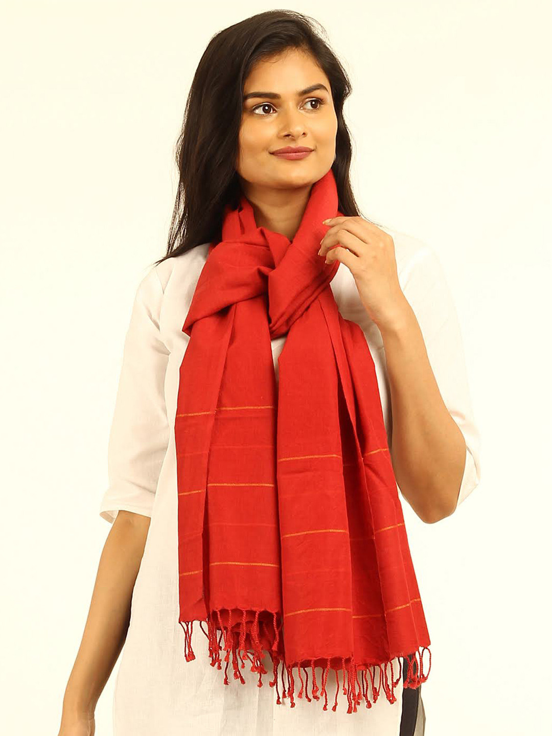 ArtEastri Striped Cotton Wool Stole