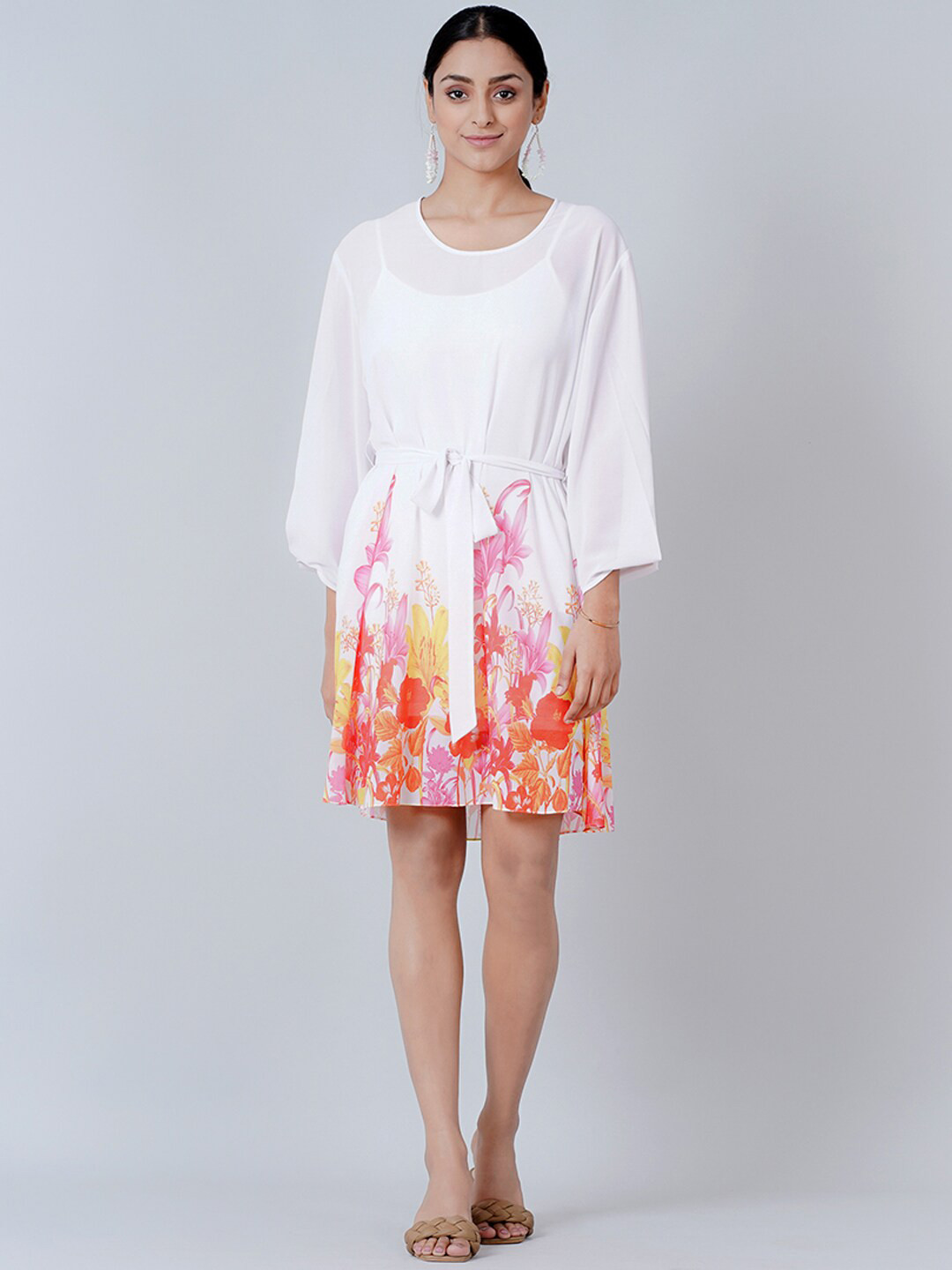 First Resort by Ramola Bachchan Women White Floral Dress
