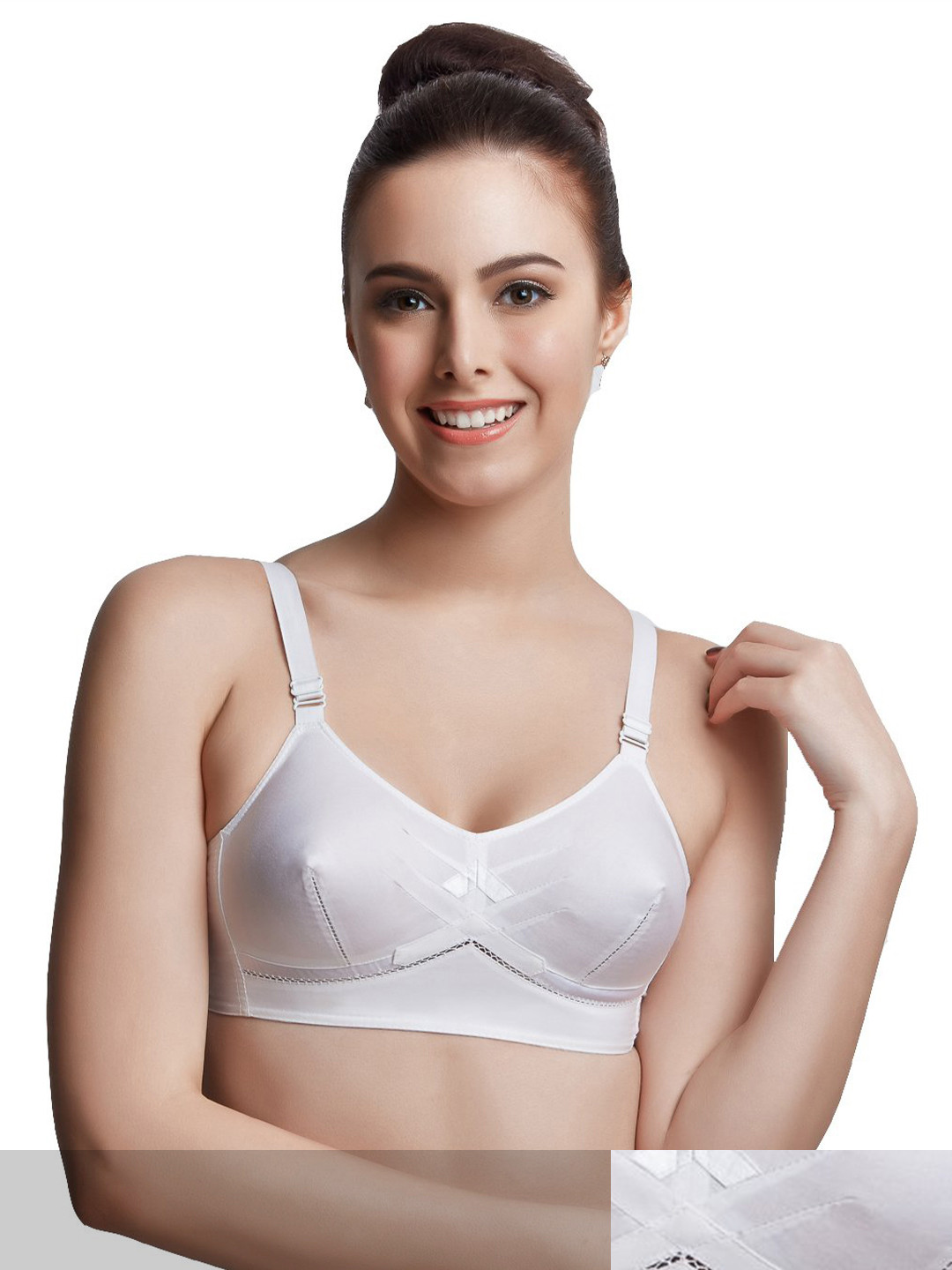 Libertina Pack of 2 White Non Padded Cotton Bras