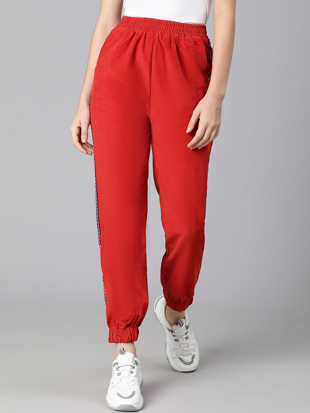 Oxolloxo Women Red Joggers Trousers