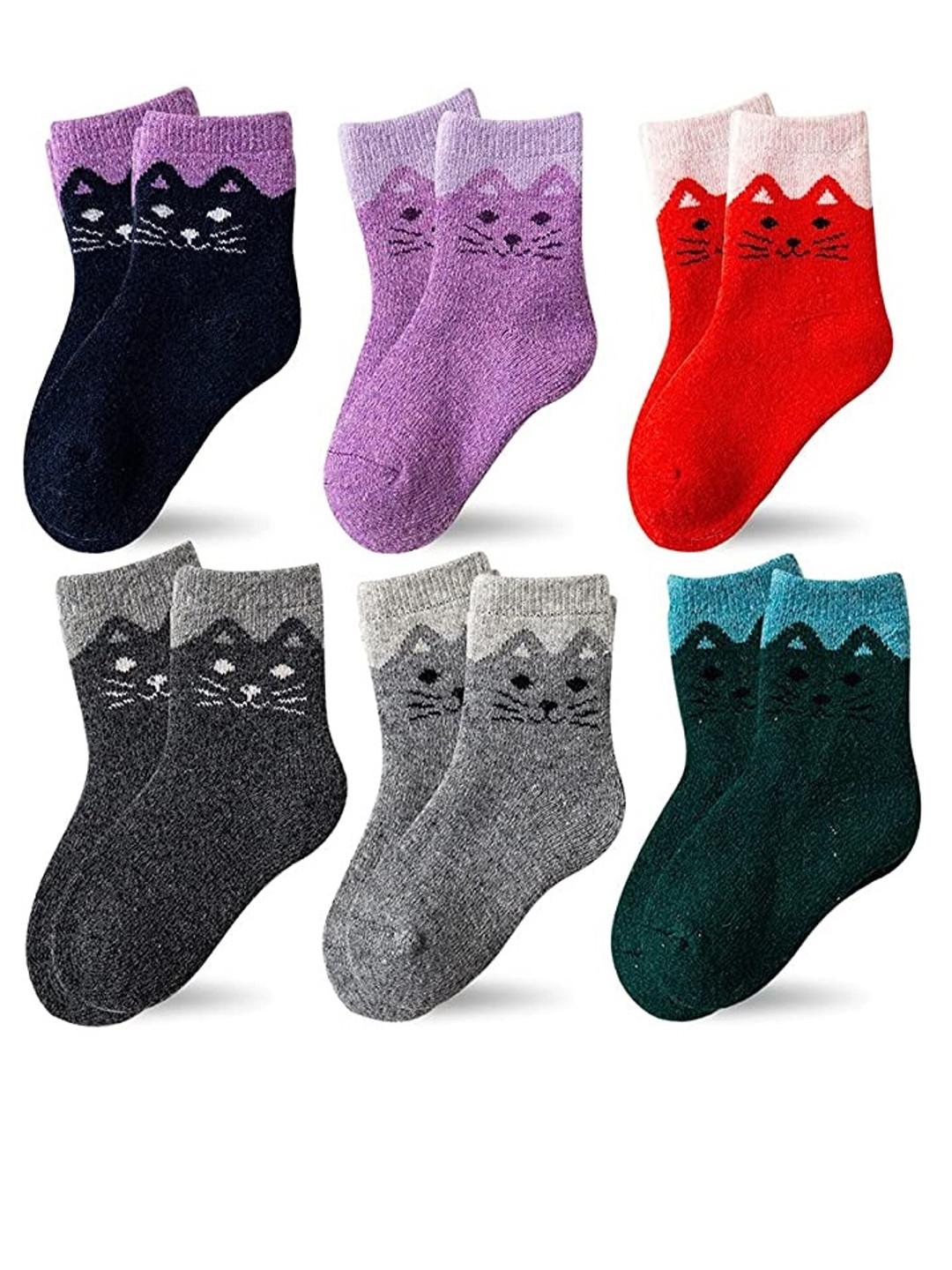 EL REGALO Kids Pack Of 6 Self-Design Calf-Length  Socks