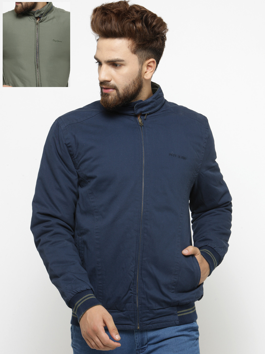 pepe jeans reversible jacket