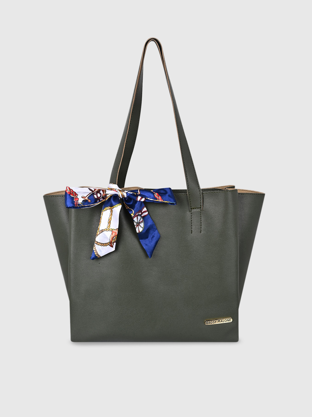 Bagsy Malone Green Structured Tote Bag