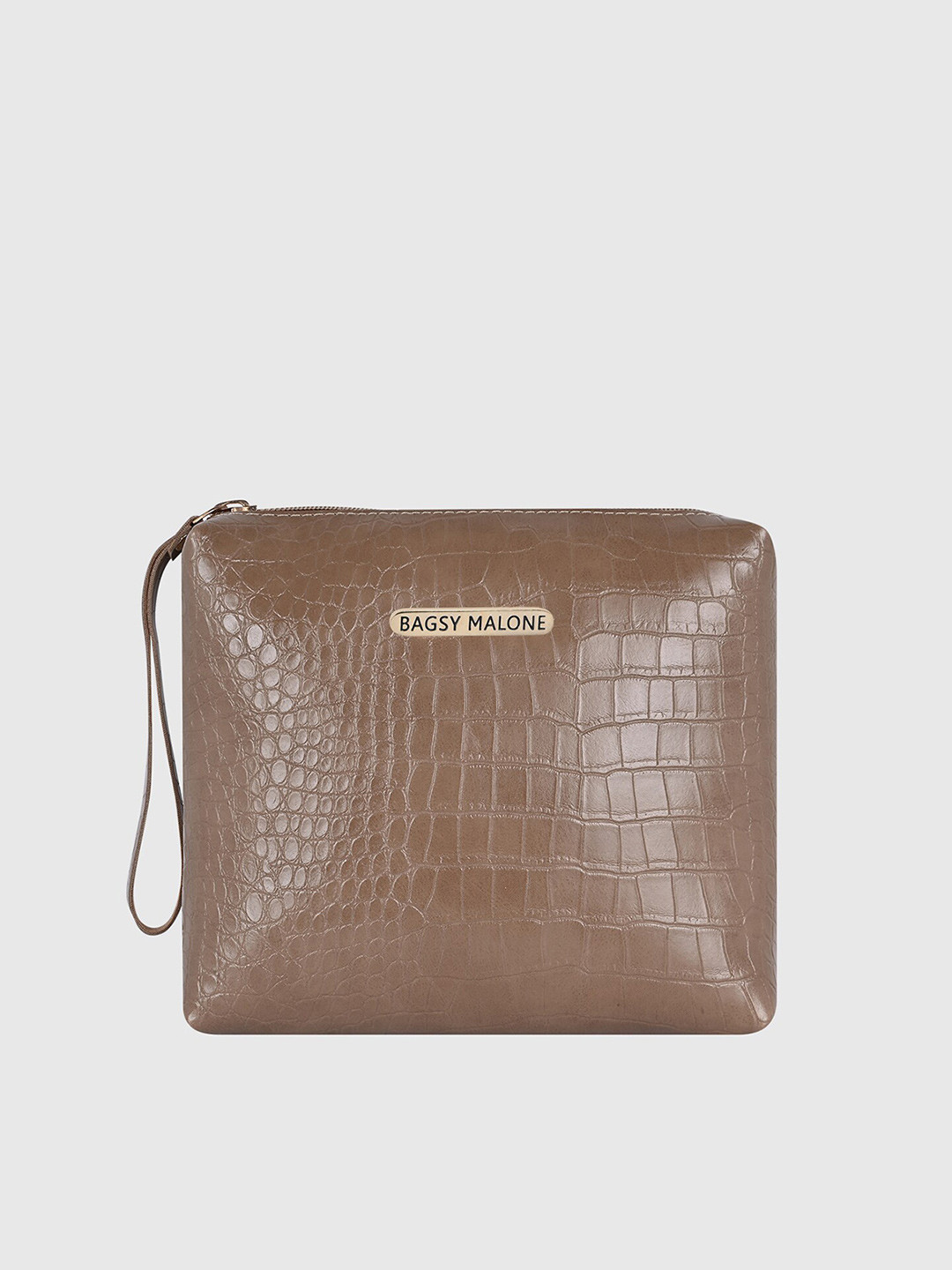 Bagsy Malone Women Camel Brown Textured Pouch