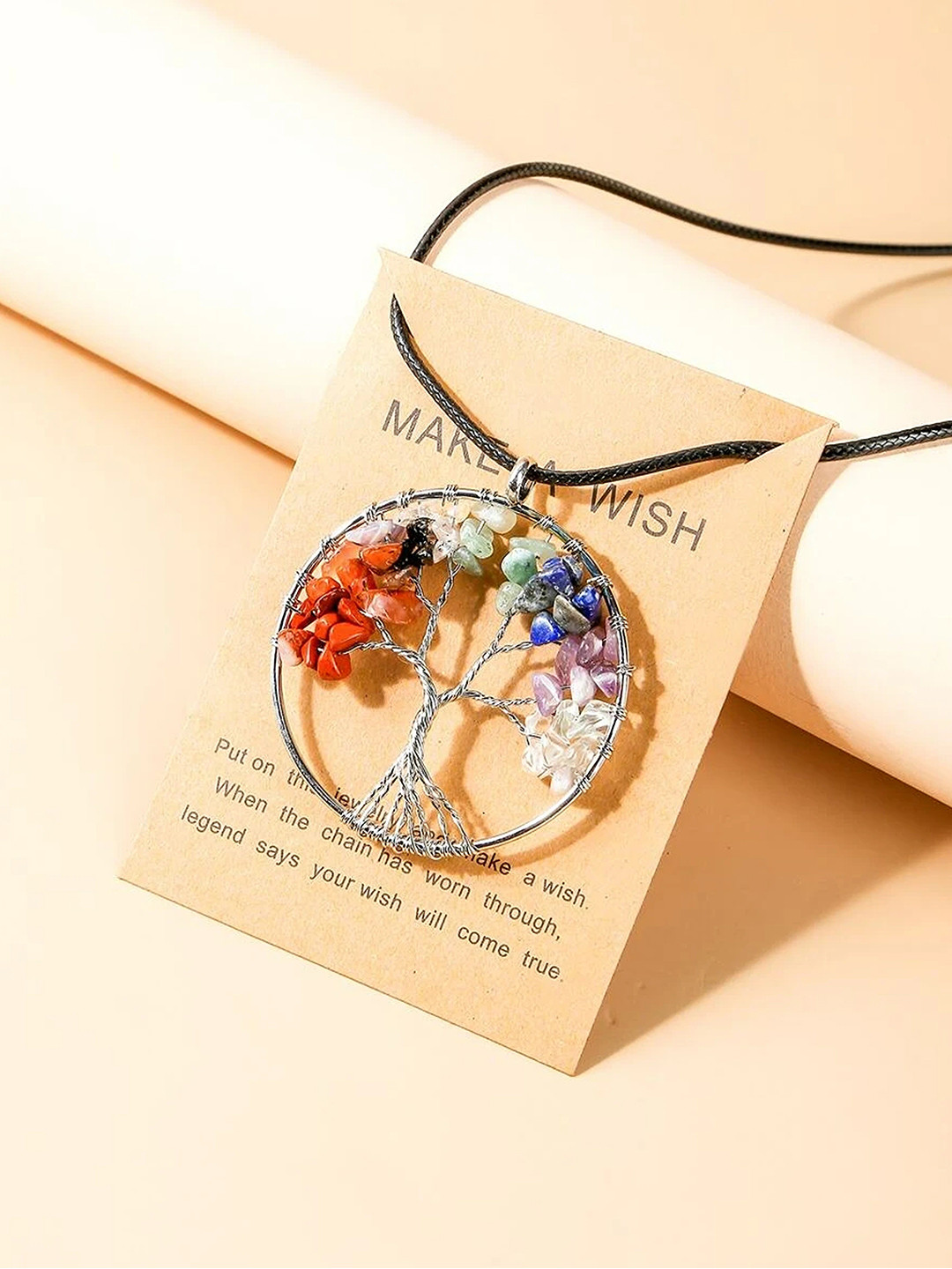 EL REGALO Gold-Toned & Red Tree Of Life Pendant Chain