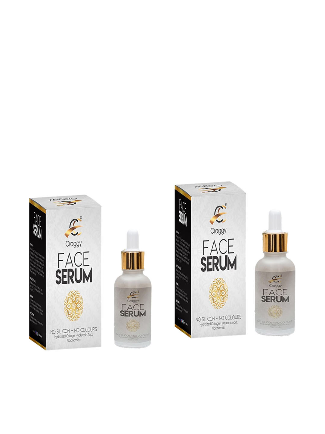 Craggy Cosmetic Set Of 2 Day & Night Hyaluronic Acid Face Serum 50ml