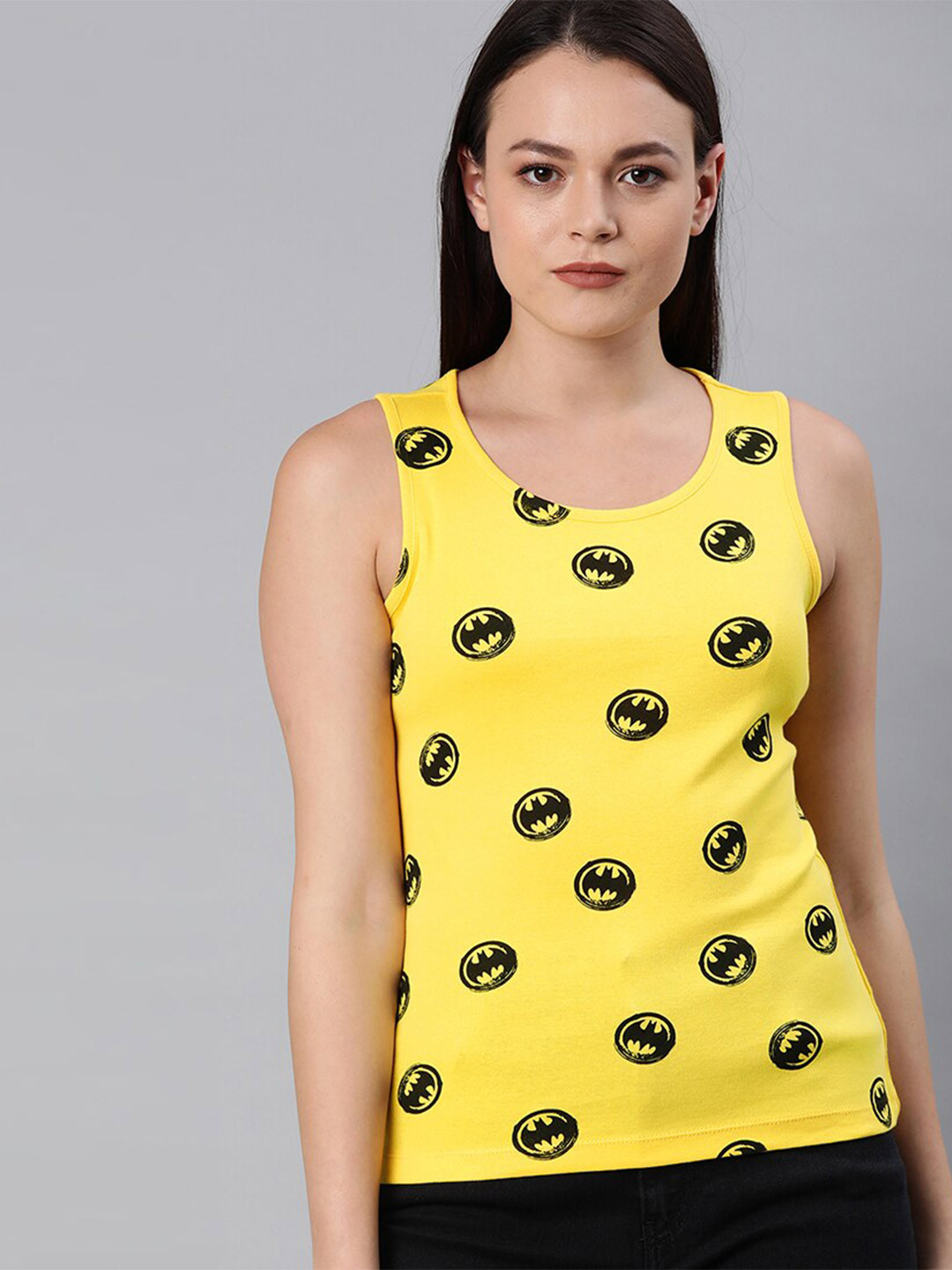 Kook N Keech Batman Yellow Print Crop Top
