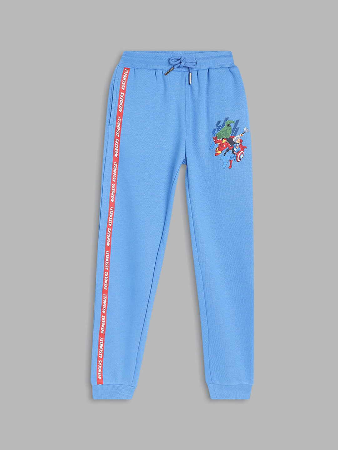 Blue Giraffe Boys Blue Avengers Printed Joggers