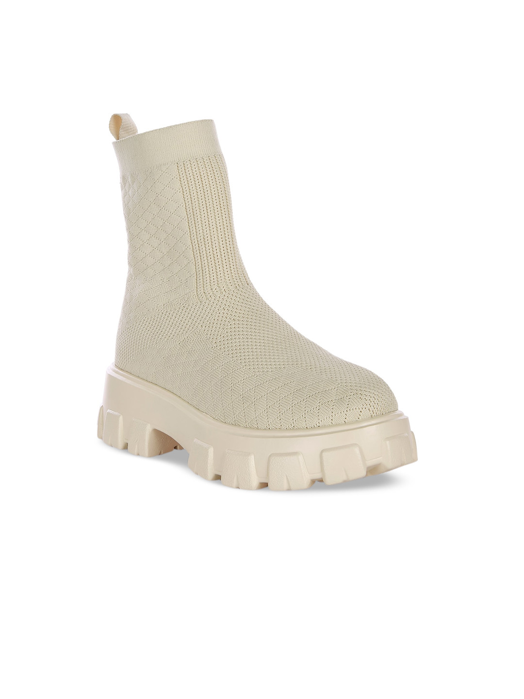 London Rag Women Beige Winter Solid Boots