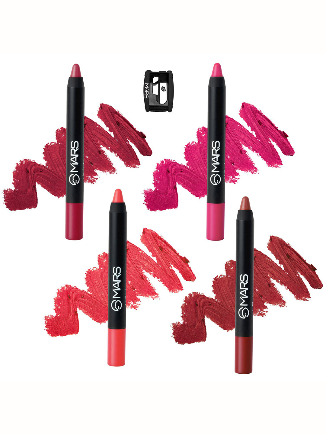 MARS Set of 4 Transfer Proof Smudge Proof Matte Lip Crayons 14gm - I Have Got This 05, I Wont Give Up 06, Lets Do It 07, I Am Powerful 08