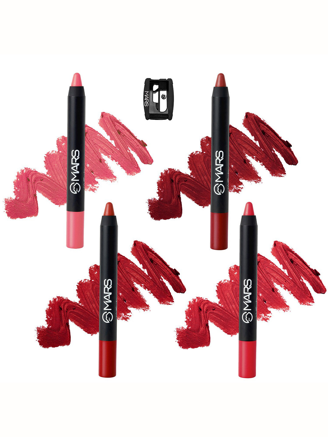MARS Set of 4 Long Lasting Smudge Proof Matte Lip Crayons 14gm - I Am Strong 01, I Love Myself 02, No Filter 03, I Am Beautiful 04