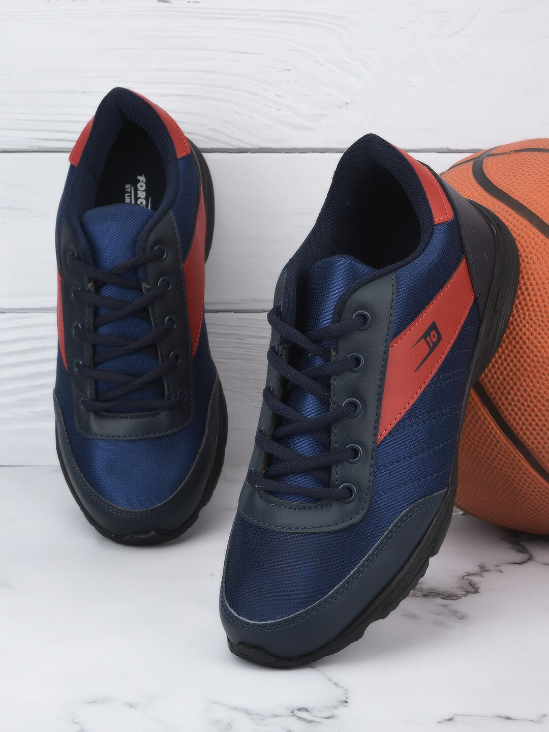 Liberty Kids Red Lace-Ups Colourblocked Sneakers