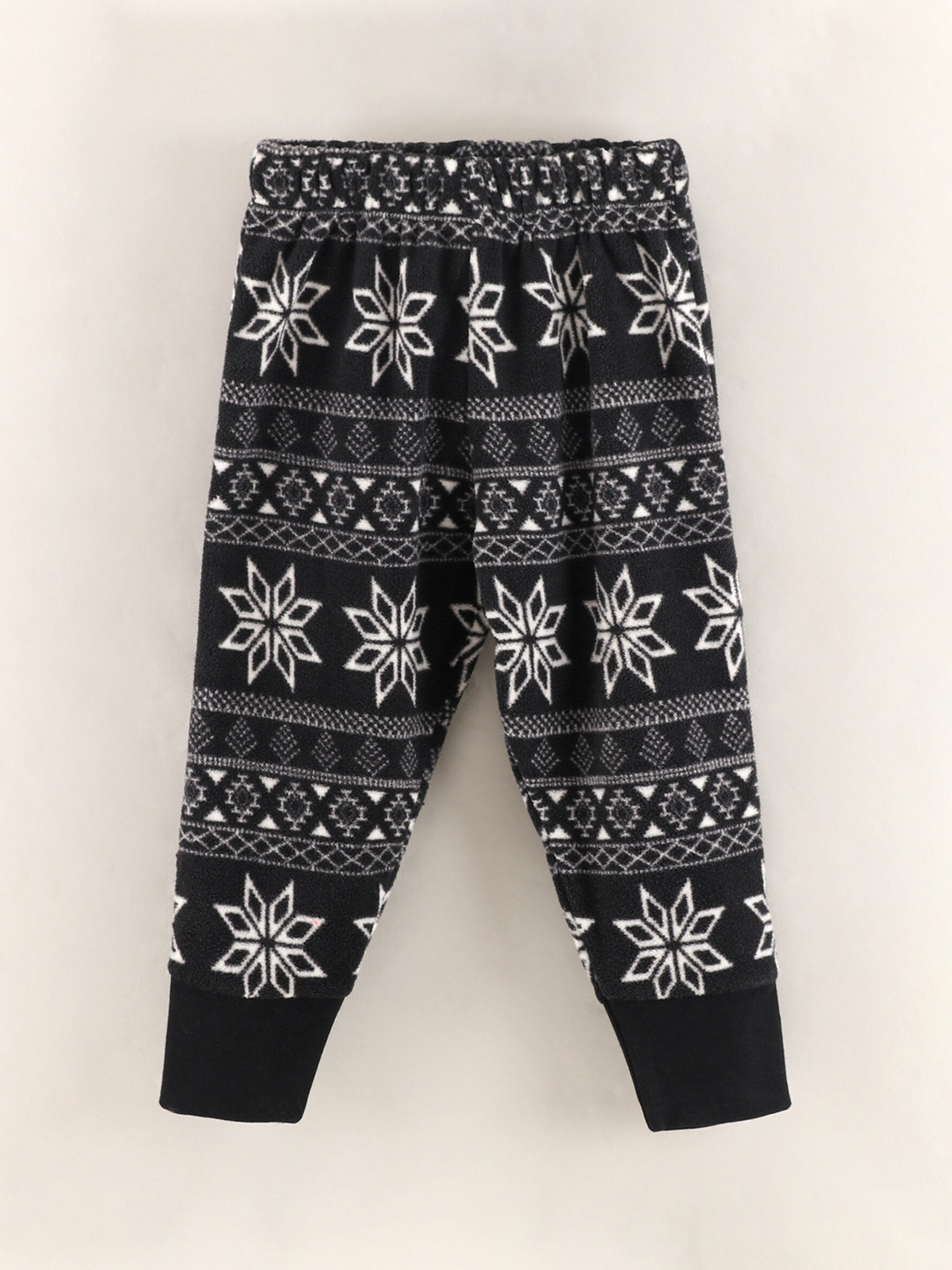 CrayonFlakes Girls Polar Fleece Black Printed Joggers