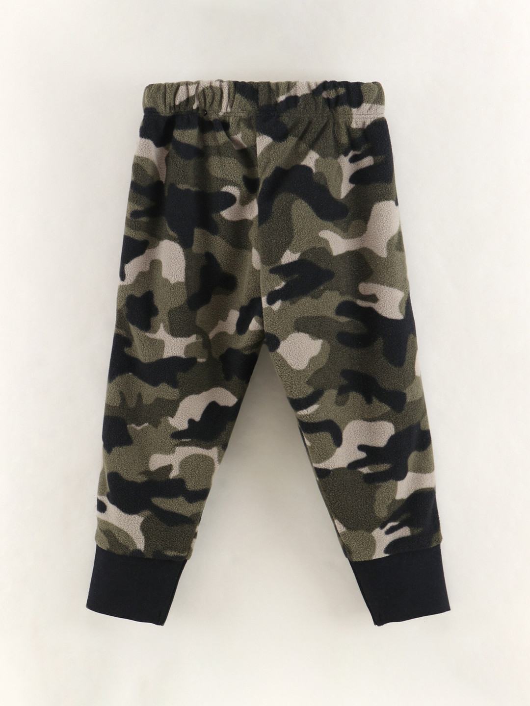 CrayonFlakes Girls Green Camouflage Printed Polar Fleece  Joggers