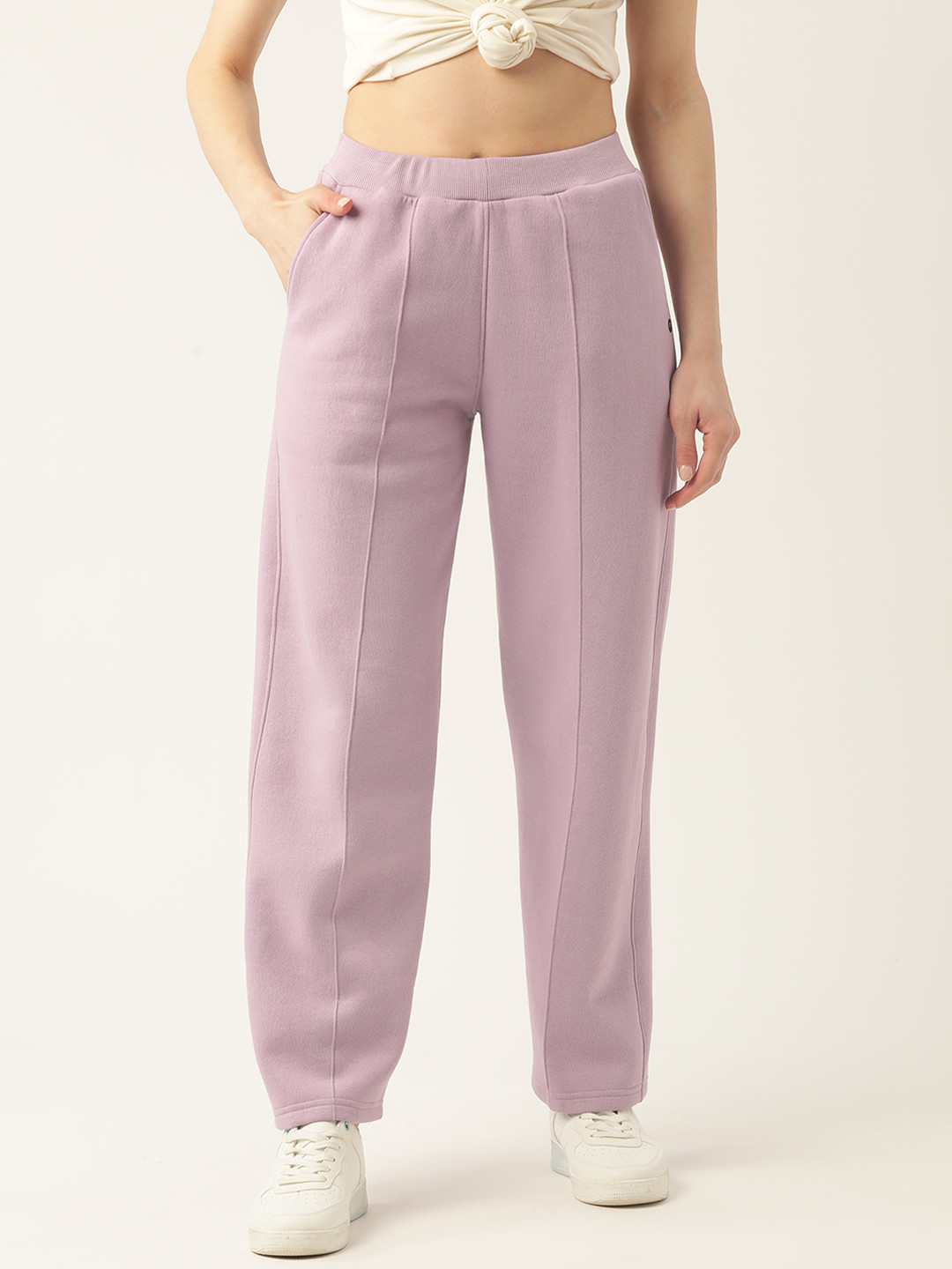 FEMEA Women Lavender Solid Track Pant
