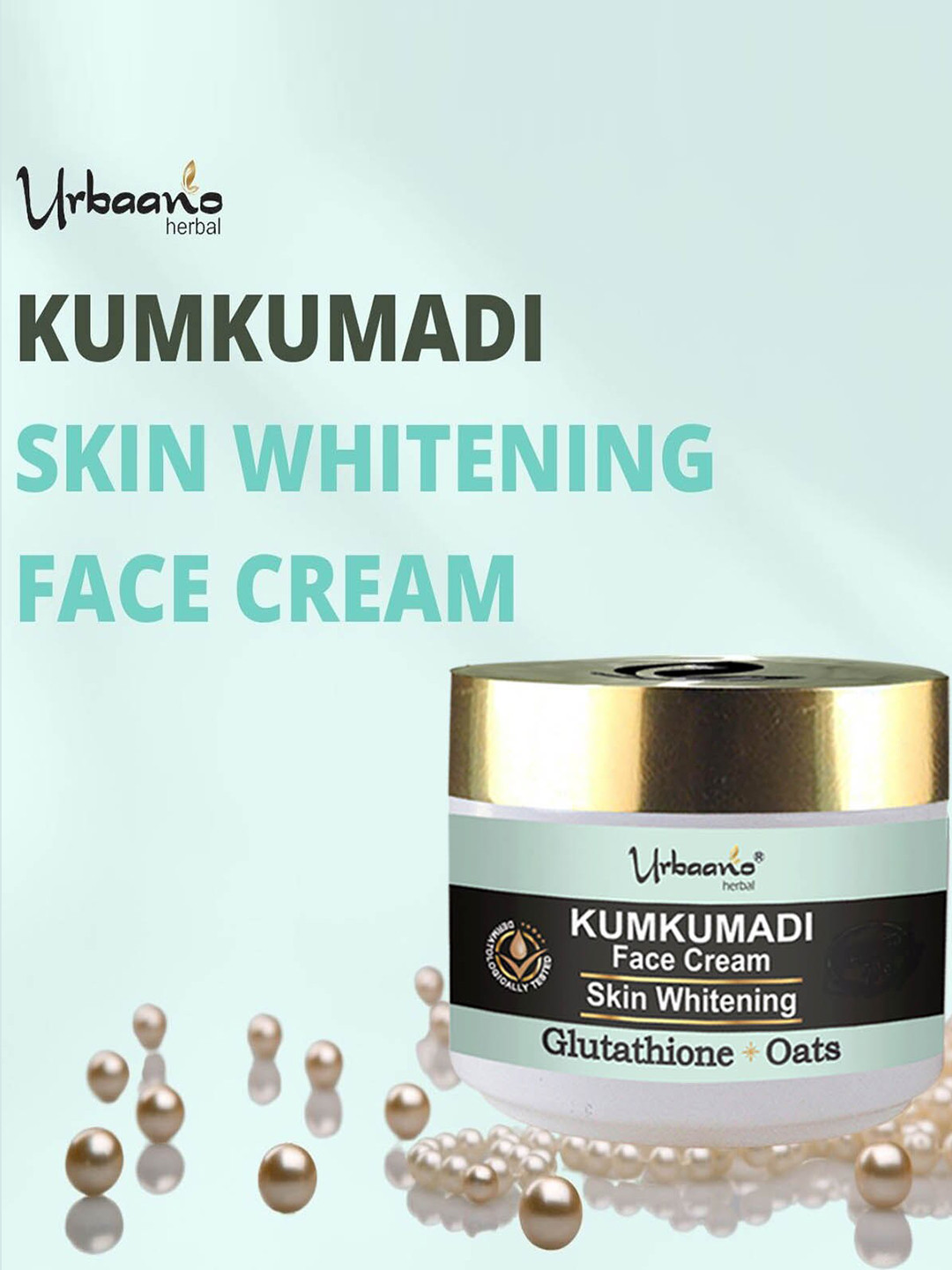 Urbaano Herbal Kumkumadi Skin Whitening Face Cream with Glutathione & Oats - 100 g
