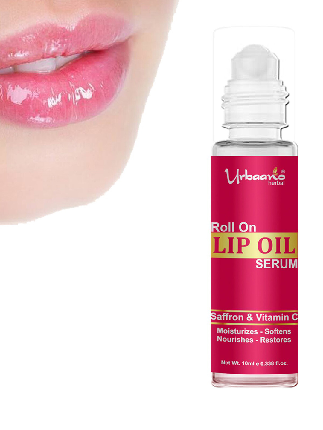 Urbaano Herbal Saffron & Vitamin C Roll On Lip Oil Serum 10ml