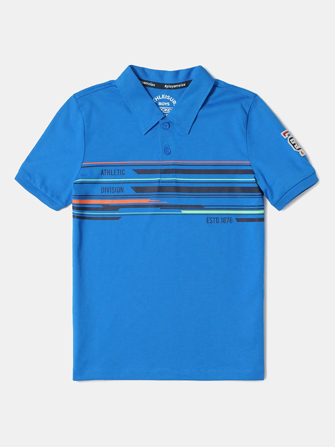 Jockey Boy Super Combed Cotton Graphic Printed Half Sleeve Polo Tshirt-AB39