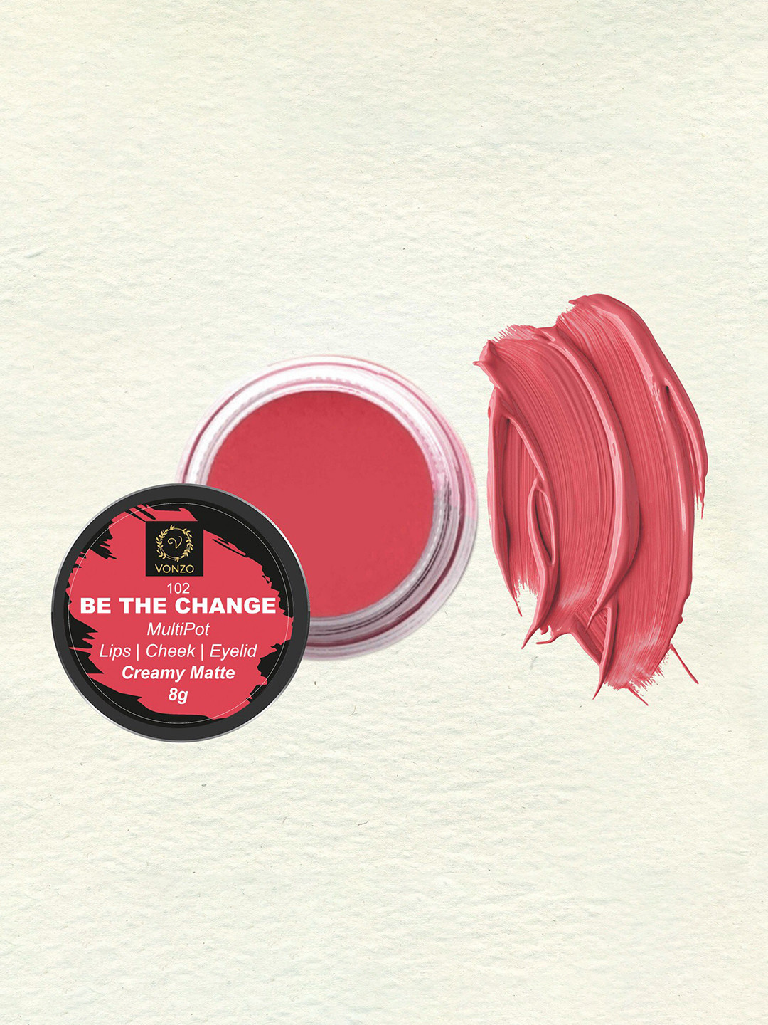 VONZO Creamy Matte Lip Cheek & Eyelid MultiPot Tint 8g - Be the Change 102