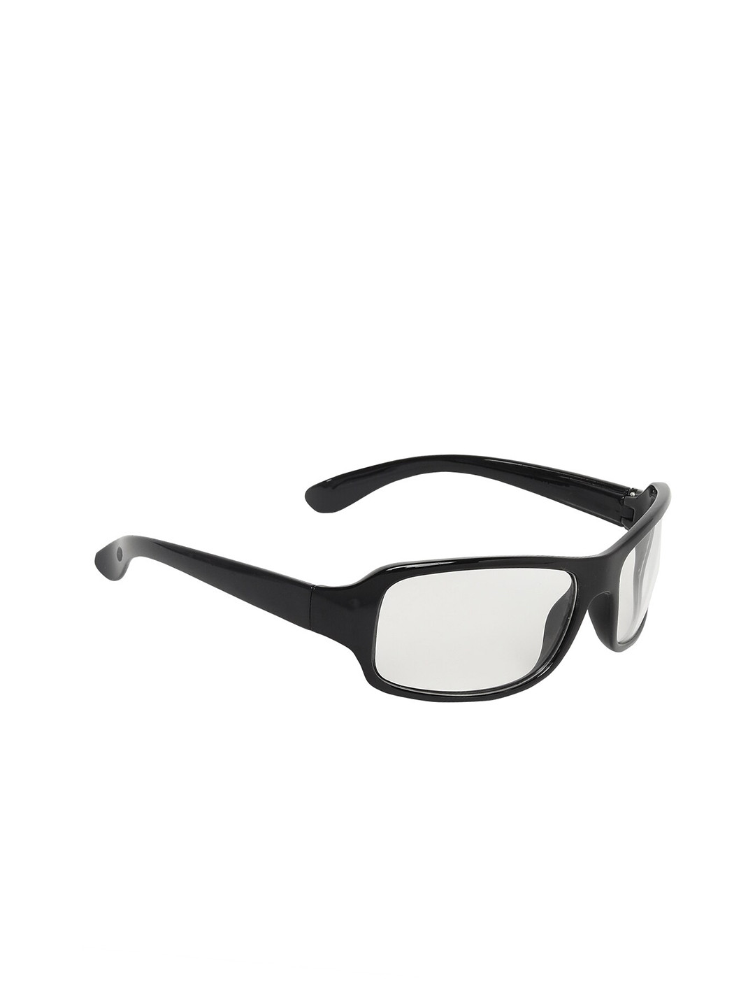 GARTH Unisex Clear Lens & Black Sports Sunglasses with UV Protected Lens