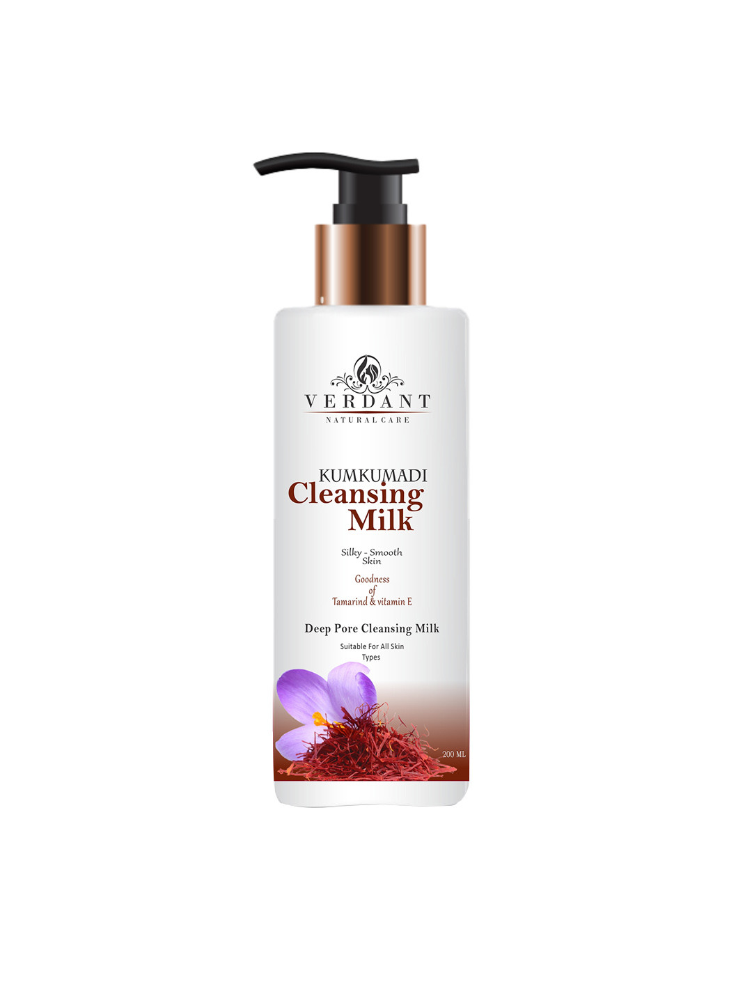 Verdant Natural Care Kumkumadi Cleansing Milk 200 ml