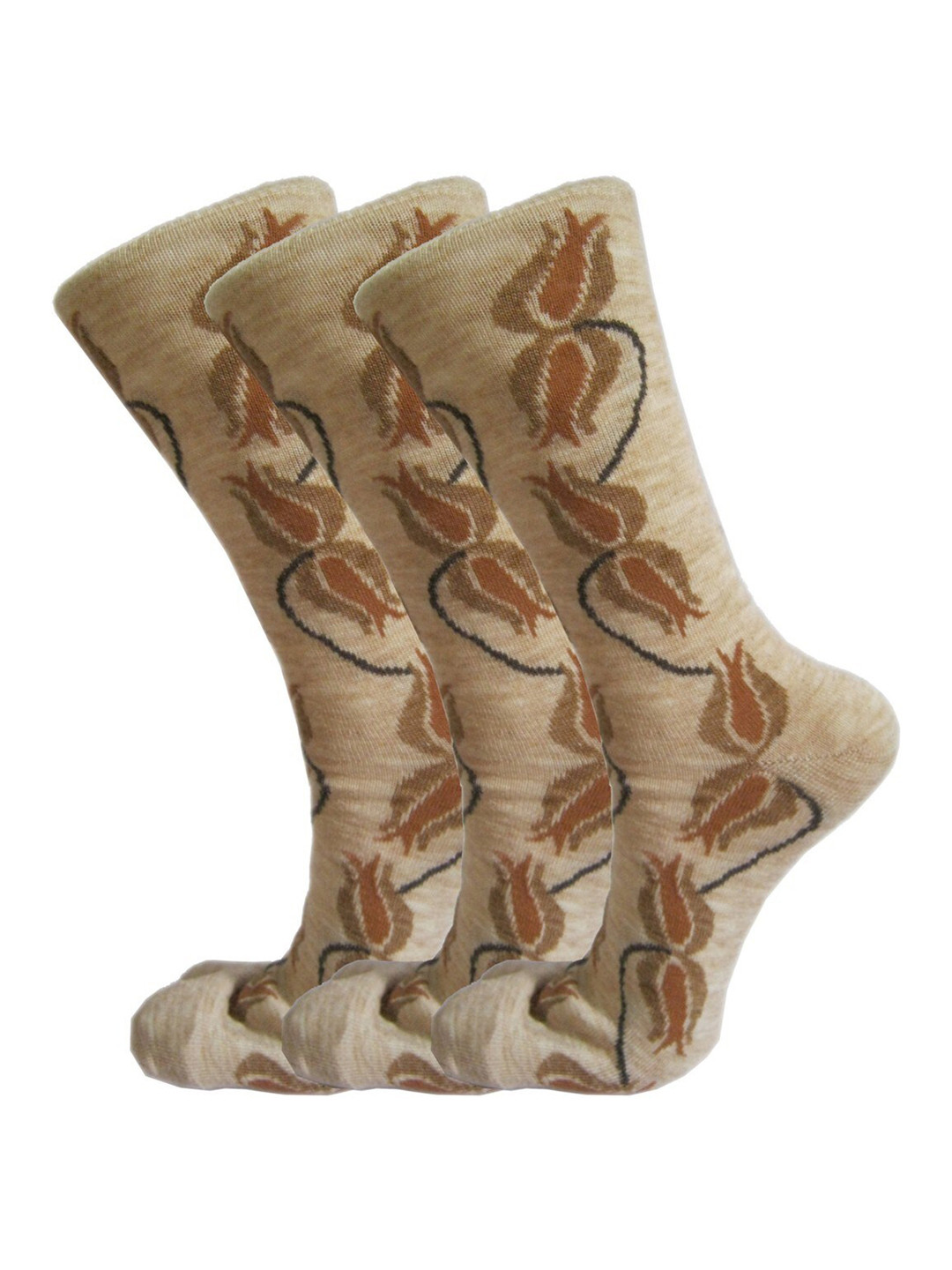 RC. ROYAL CLASS Women Pack Of 3 Beige Printed Socks
