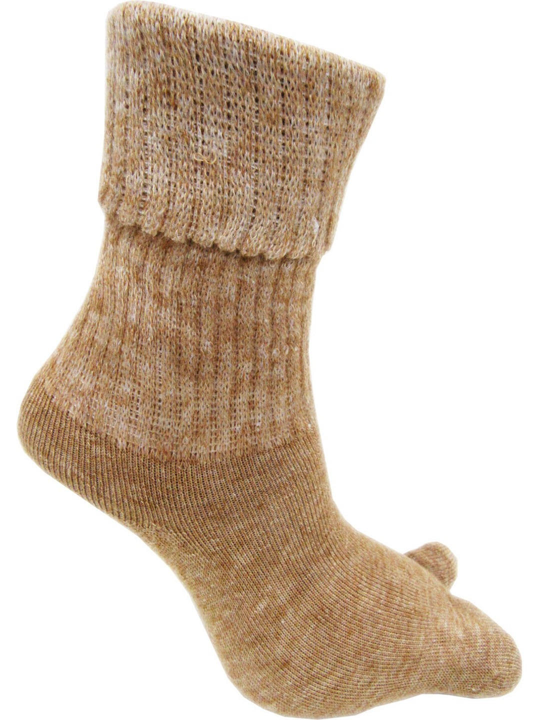 RC. ROYAL CLASS Women Beige-Color Patterned Calf-Length Woolen Thumb Socks