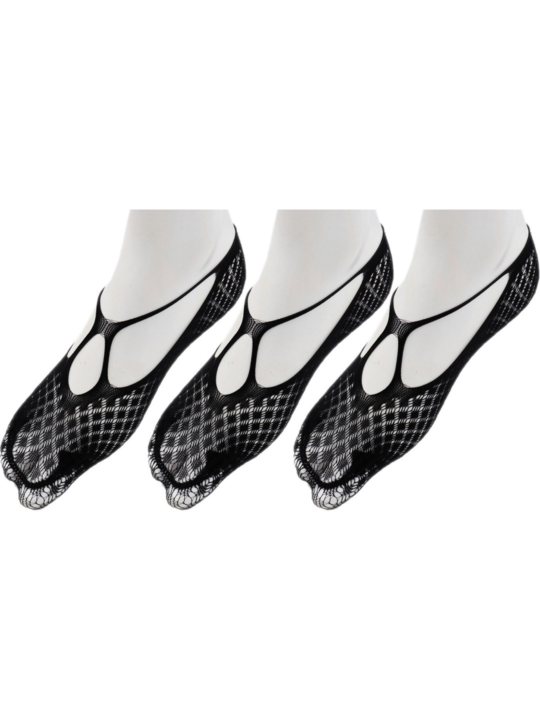 RC. ROYAL CLASS Women Pack Of 3 Black Liner Fishnet Socks